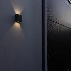 New Straluma Vierkante LED buitenlamp wand zwart up+down