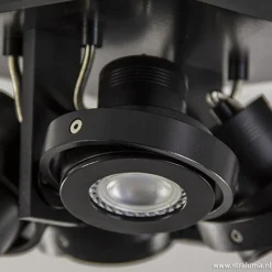 Outlet Straluma Vierkante LED plafondlamp 4-lichts zwart