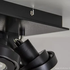 Outlet Straluma Vierkante LED plafondlamp 4-lichts zwart