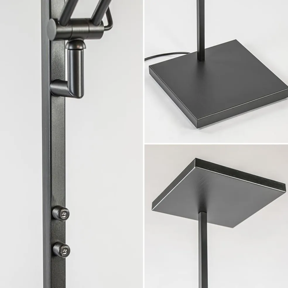 Cheap Straluma Vierkante uplighter zwart met verstelbare leesarm