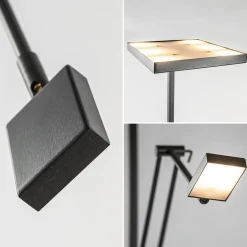 Cheap Straluma Vierkante uplighter zwart met verstelbare leesarm