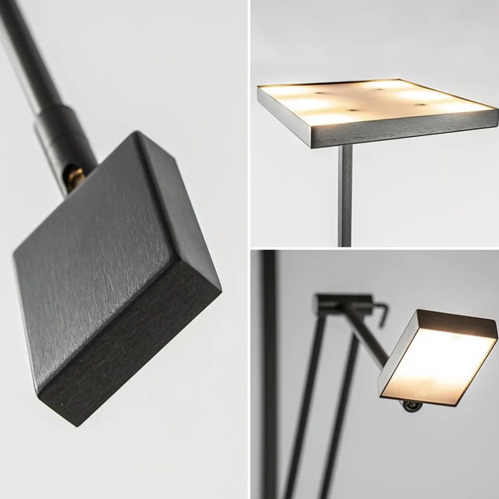 Cheap Straluma Vierkante uplighter zwart met verstelbare leesarm