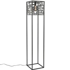 Store Straluma Vierkante vloerlamp mat zwart metaal