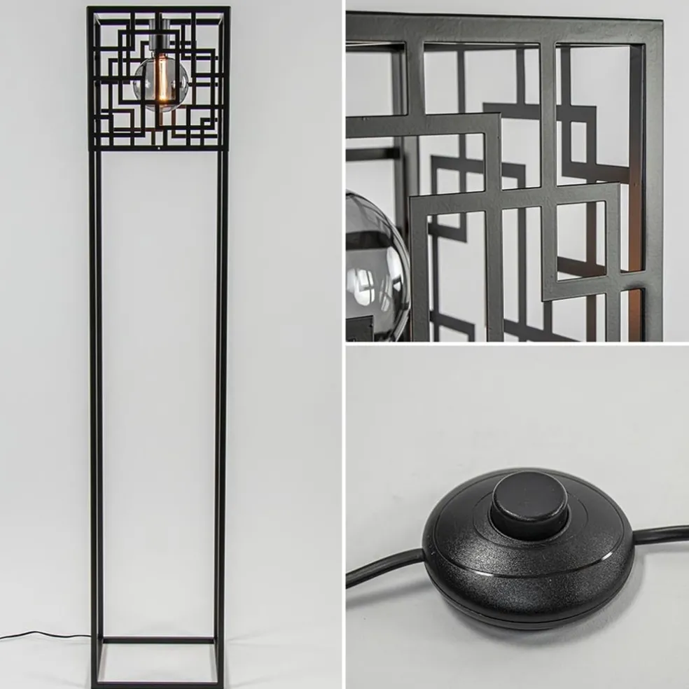 Store Straluma Vierkante vloerlamp mat zwart metaal