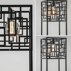 Store Straluma Vierkante vloerlamp mat zwart metaal