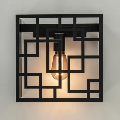 New Straluma Vierkante wandlamp zwart metaal