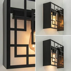 New Straluma Vierkante wandlamp zwart metaal