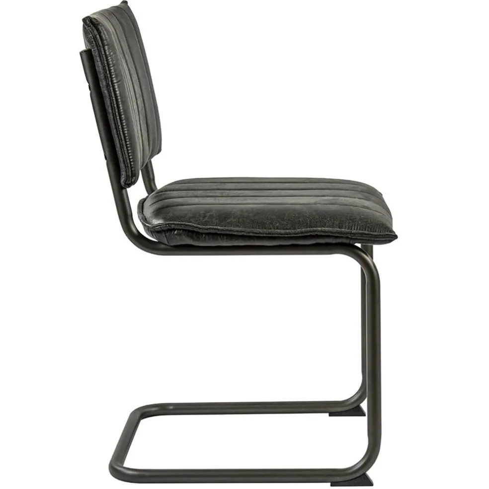 Clearance Straluma Vintage eetkamerstoel dark grey met gunmetal frame