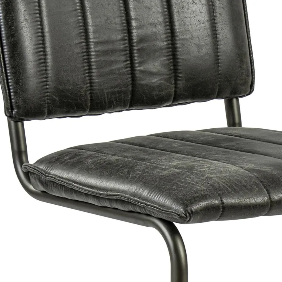 Clearance Straluma Vintage eetkamerstoel dark grey met gunmetal frame