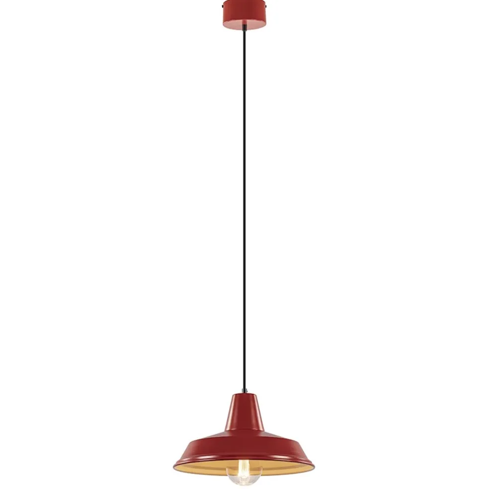 Cheap Straluma Vintage hanglamp rood met wit en zwart snoer