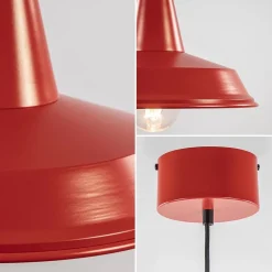 Cheap Straluma Vintage hanglamp rood met wit en zwart snoer