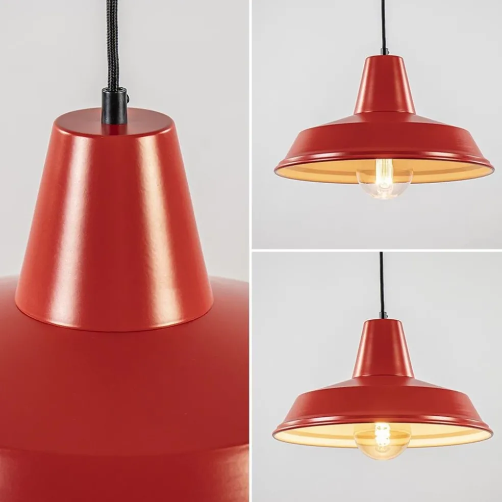 Cheap Straluma Vintage hanglamp rood met wit en zwart snoer