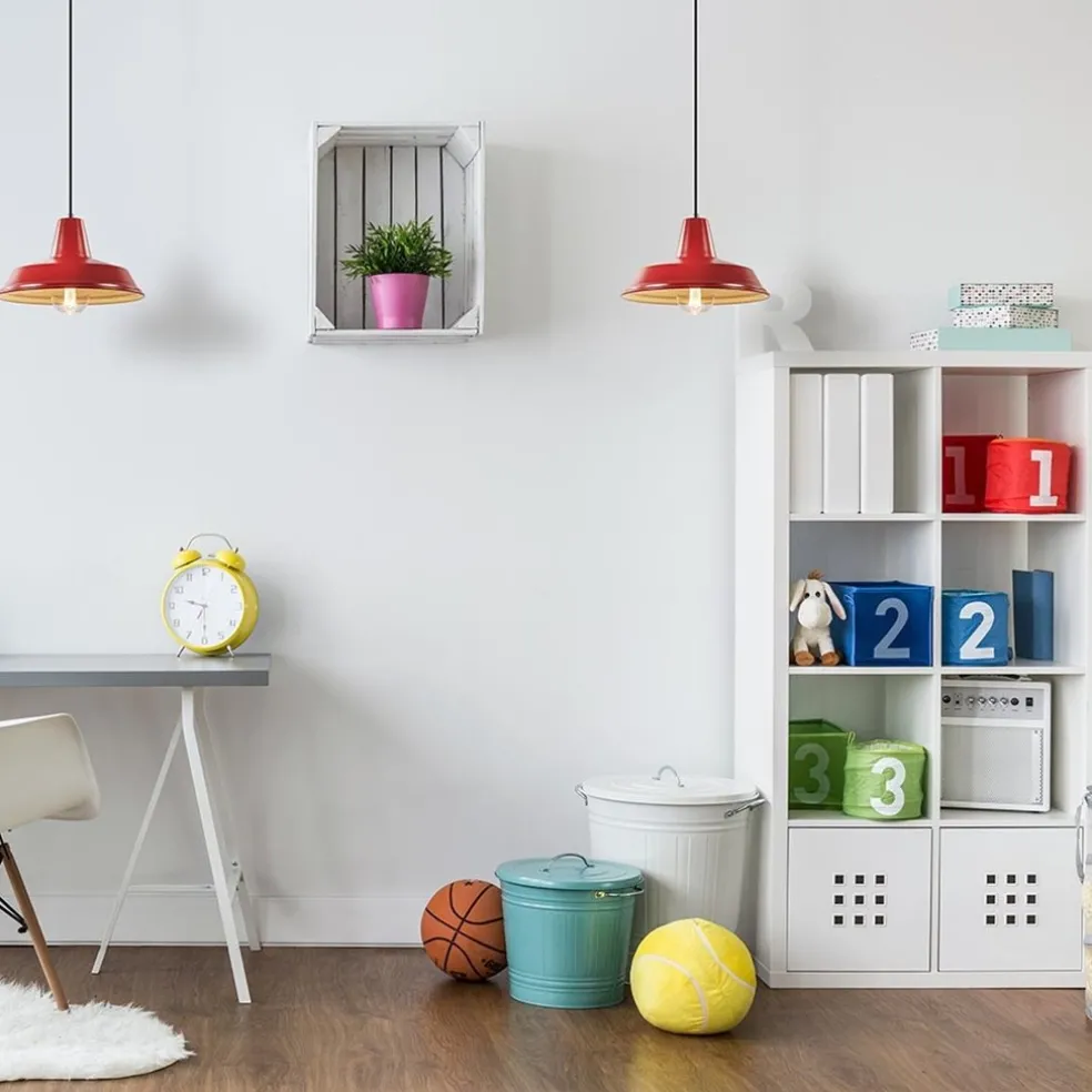 Cheap Straluma Vintage hanglamp rood met wit en zwart snoer