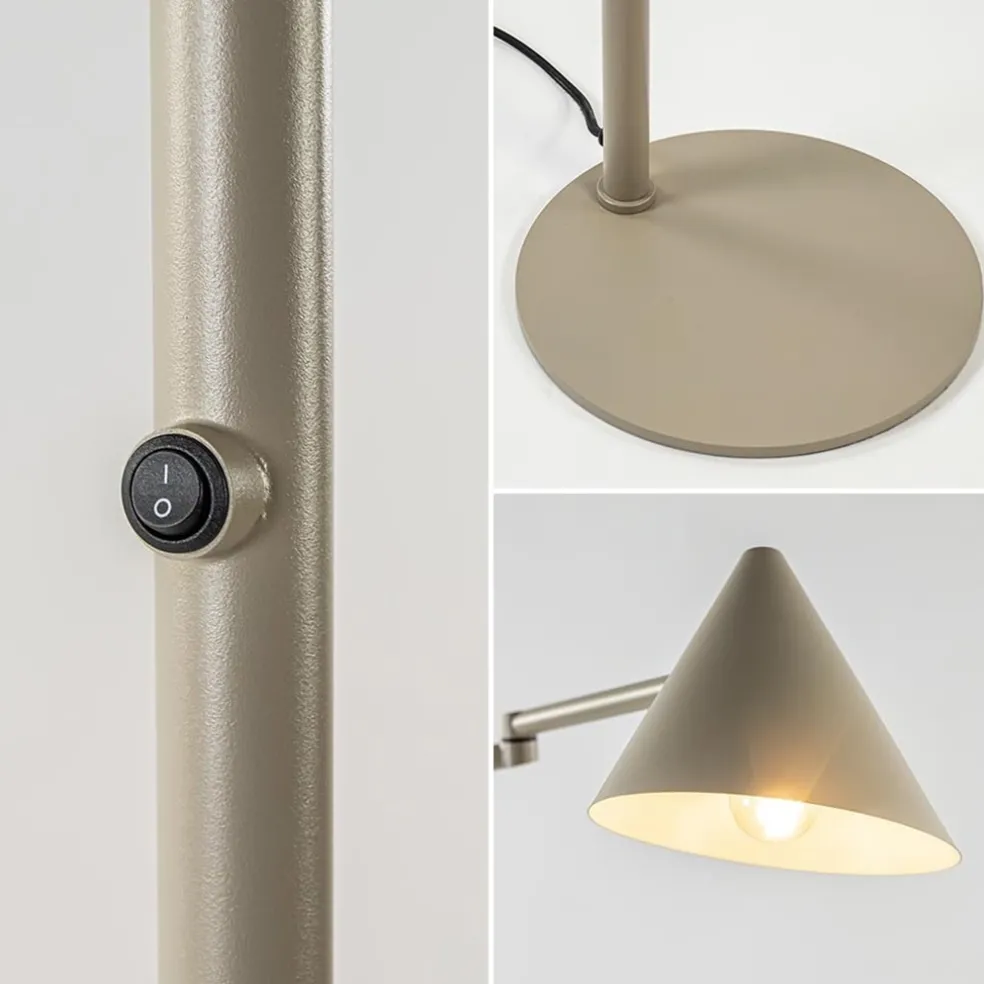 Clearance Straluma Vintage vloerlamp verstelbaar zandkleurig