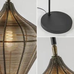 Cheap Straluma Vloerlamp Alvaro antiek brons + mat zwart
