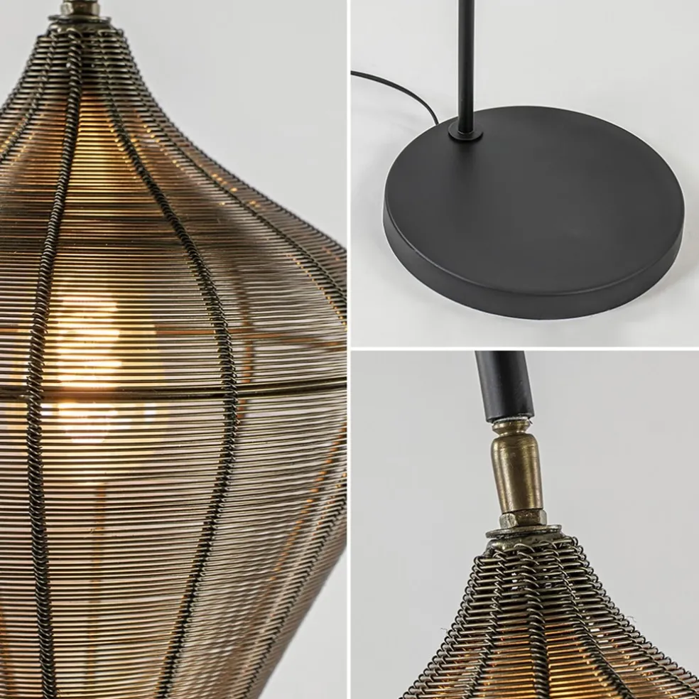 Cheap Straluma Vloerlamp Alvaro antiek brons + mat zwart