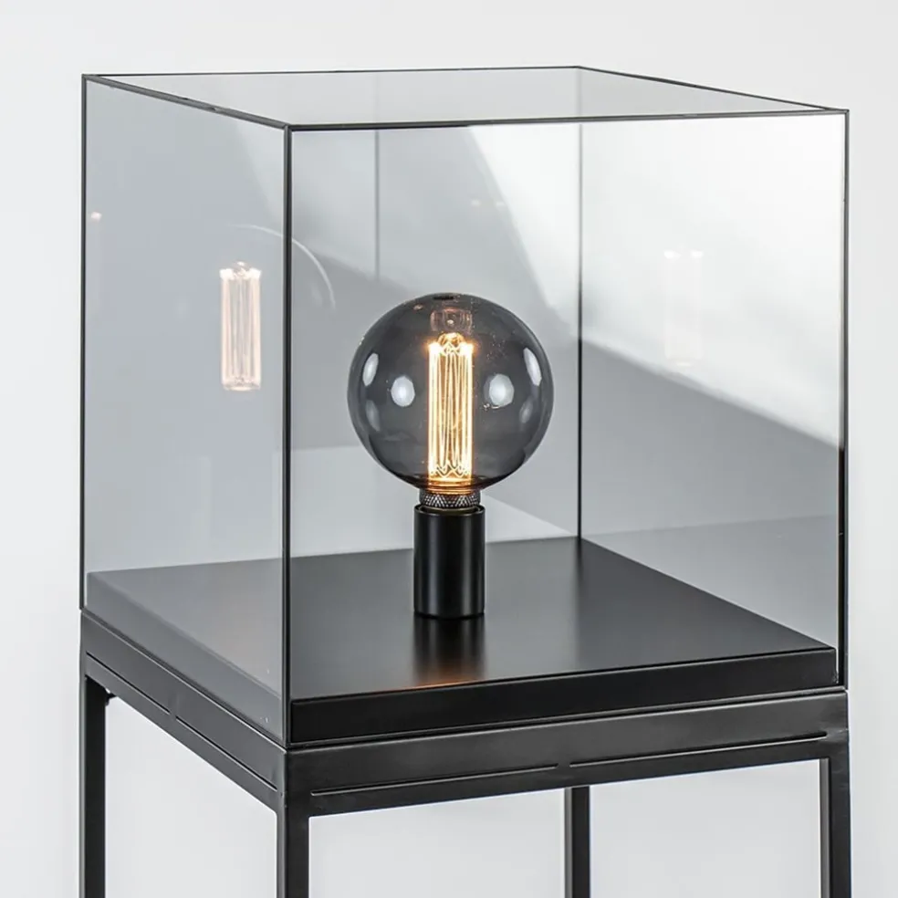 Fashion Straluma Vloerlamp Askjer kubus zwart/smoke glas