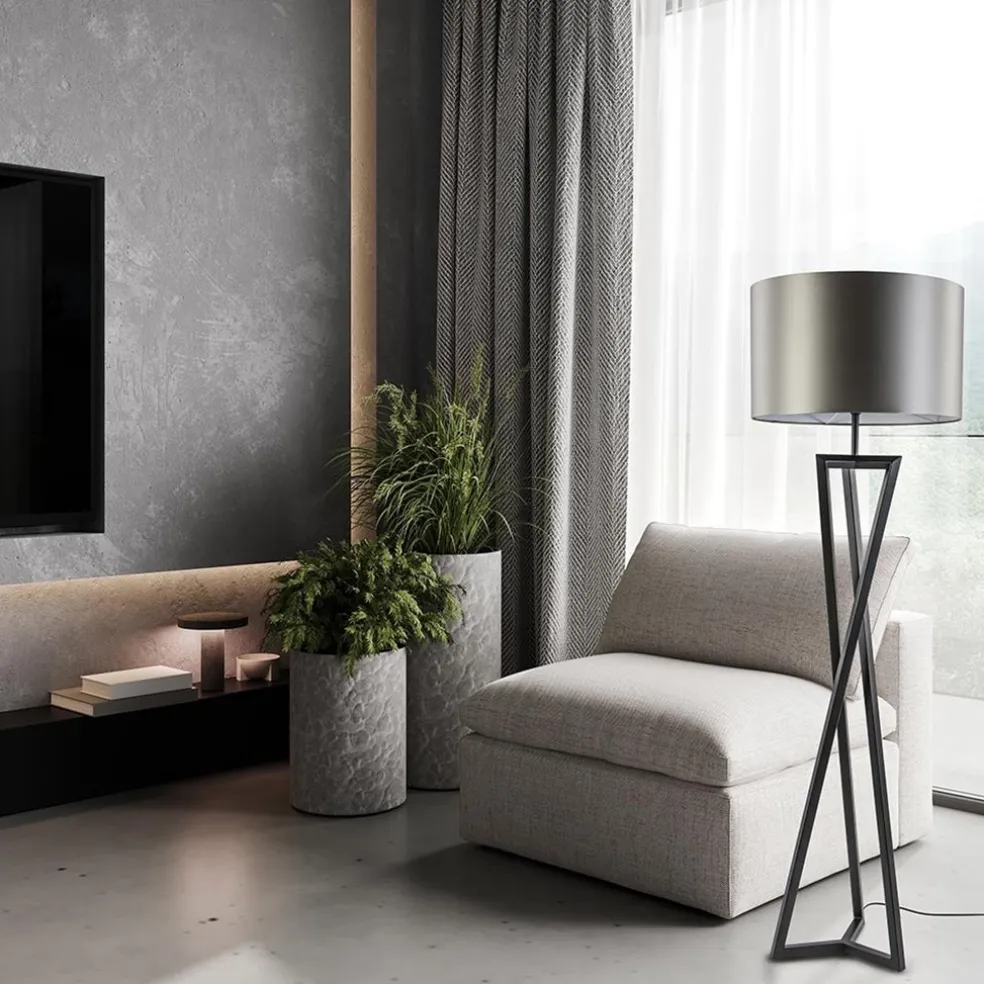 Store Straluma Vloerlamp Atrani zwart EXCL. KAP