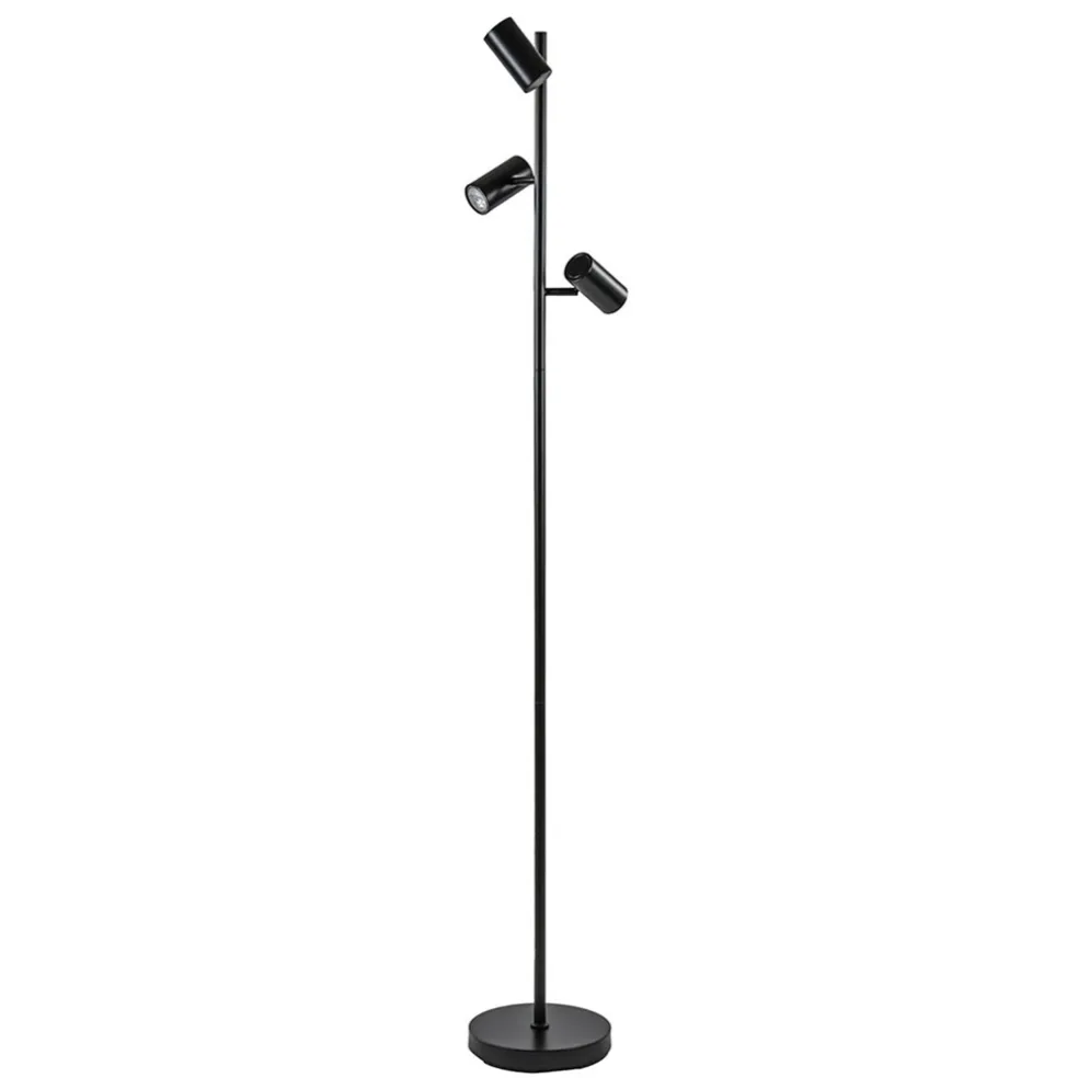 Store Straluma Vloerlamp Burgos 3L spot zwart 3-st dim