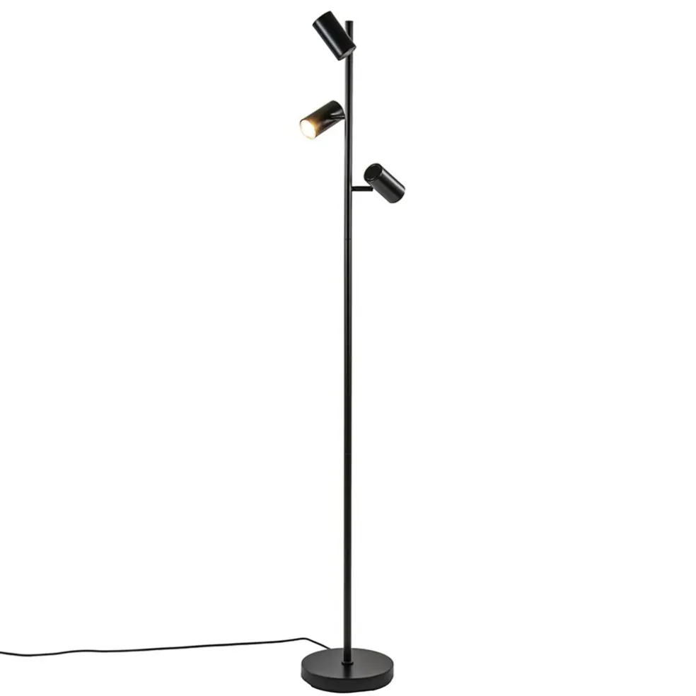 Store Straluma Vloerlamp Burgos 3L spot zwart 3-st dim