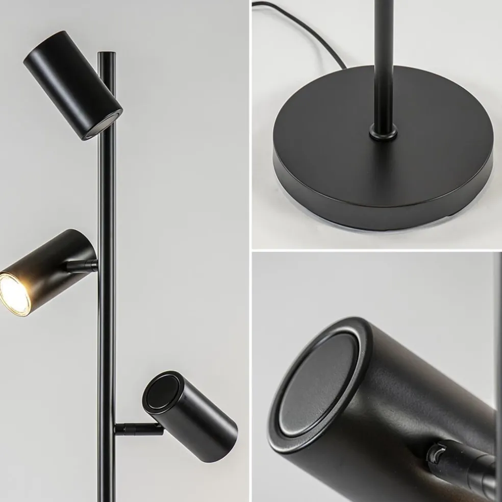 Store Straluma Vloerlamp Burgos 3L spot zwart 3-st dim