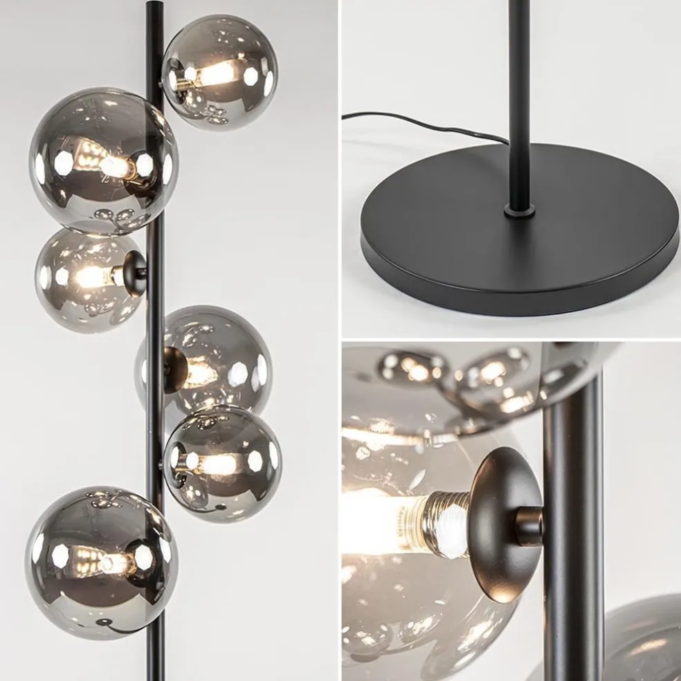 Clearance Straluma Vloerlamp Calcio 6l zwart + smoke glas