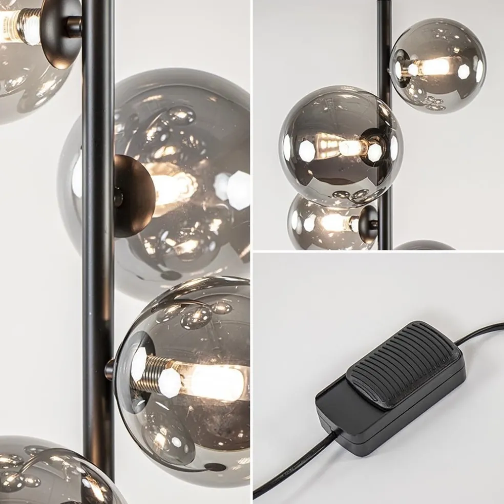Clearance Straluma Vloerlamp Calcio 6l zwart + smoke glas
