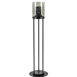 Store Straluma Vloerlamp cilinder mat zwart met smoke glazen kap