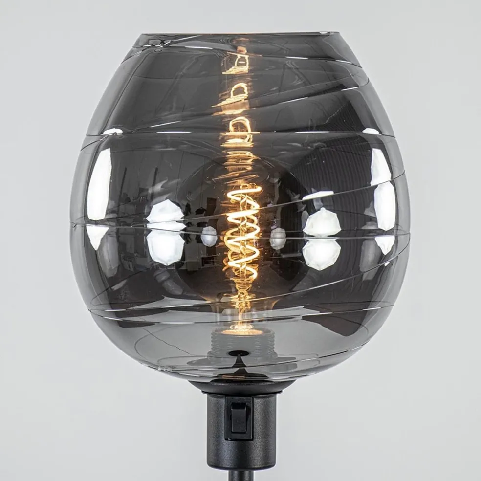 New Straluma Vloerlamp Fantasy op stang zwart + smoke glas