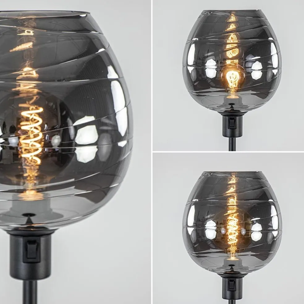 New Straluma Vloerlamp Fantasy op stang zwart + smoke glas