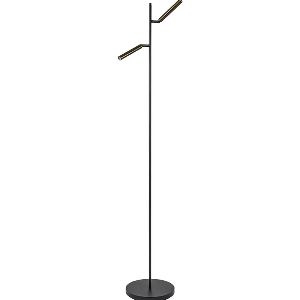 Hot Straluma Vloerlamp Flute 2L zwart/brons 2xpushdim dtw