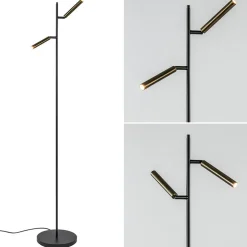 Hot Straluma Vloerlamp Flute 2L zwart/brons 2xpushdim dtw