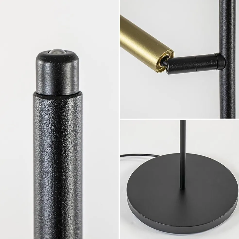 Shop Straluma Vloerlamp Flute 2l zwart/matgoud pushdim