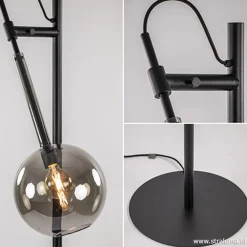 Cheap Straluma Vloerlamp Globe 1L zwart/smoke glas 25cm