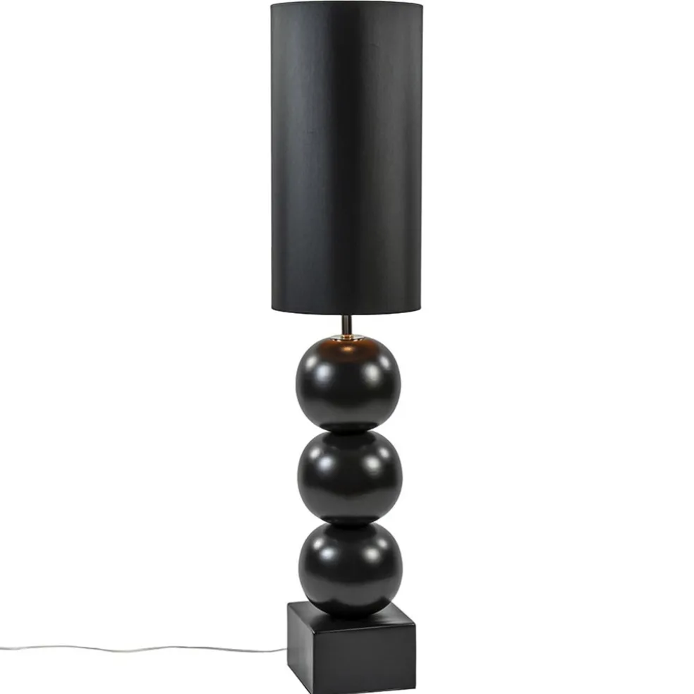 Sale Straluma Vloerlamp hotel chic zwart met kap zwart/goud