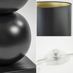 Sale Straluma Vloerlamp hotel chic zwart met kap zwart/goud