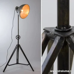 Sale Straluma Vloerlamp Junko driepoot zwart/zink