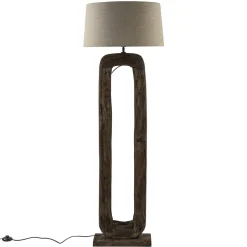 Online Straluma Vloerlamp Kelafo hout chocolade bruin exclusief kap