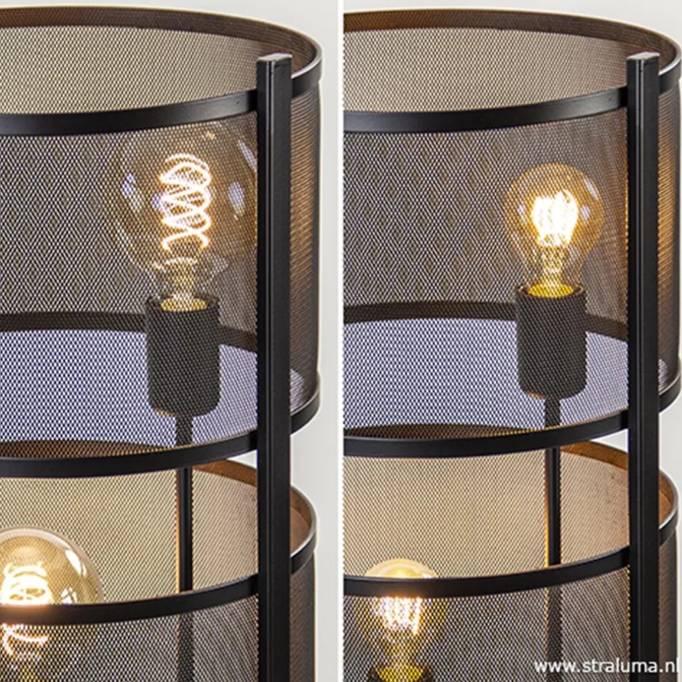 Discount Straluma Vloerlamp 4L cilinder gaas zwart