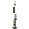 Hot Straluma Vloerlamp 4L zwart + cilinder kappen bruin