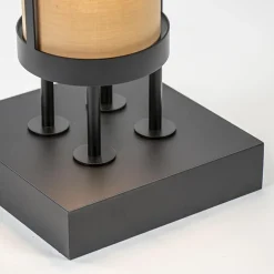 Hot Straluma Vloerlamp 4L zwart + cilinder kappen bruin
