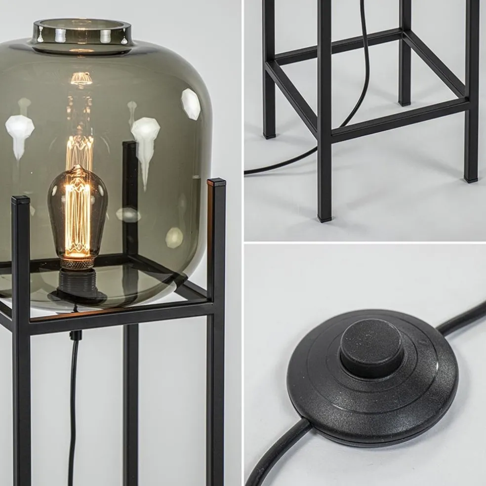 Fashion Straluma Vloerlamp Lett frame zwart/smoke glas