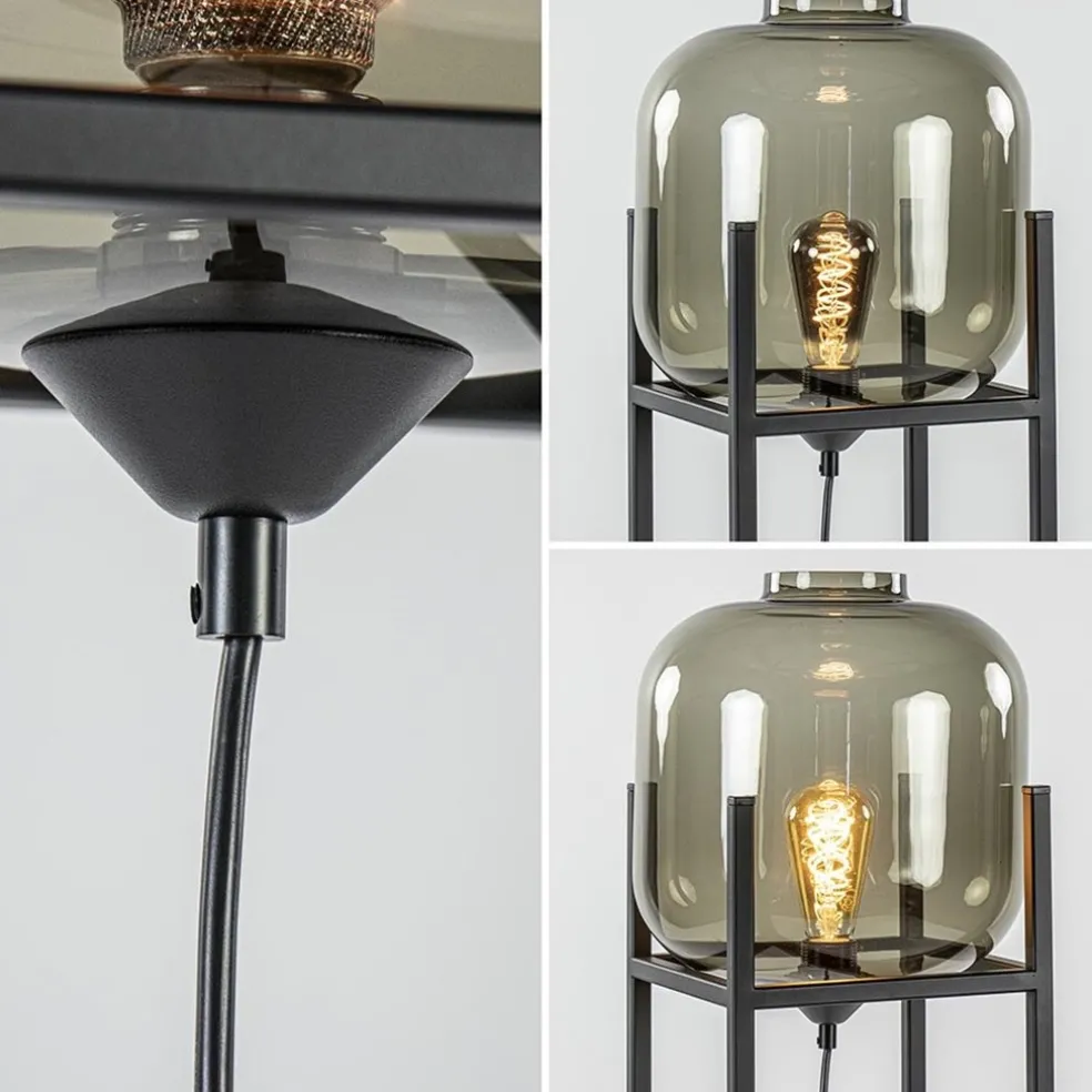 Fashion Straluma Vloerlamp Lett frame zwart/smoke glas