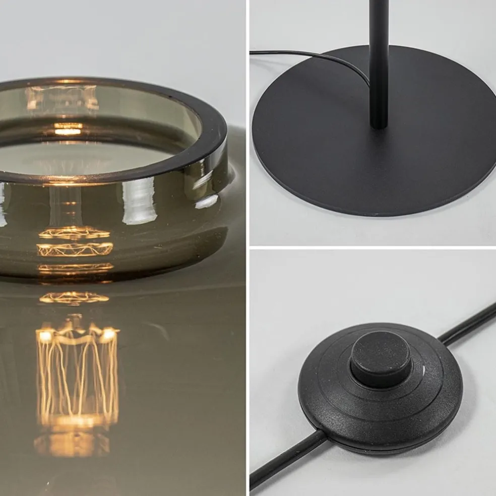 Hot Straluma Vloerlamp Lett zwart/smoke glas