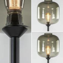 Hot Straluma Vloerlamp Lett zwart/smoke glas