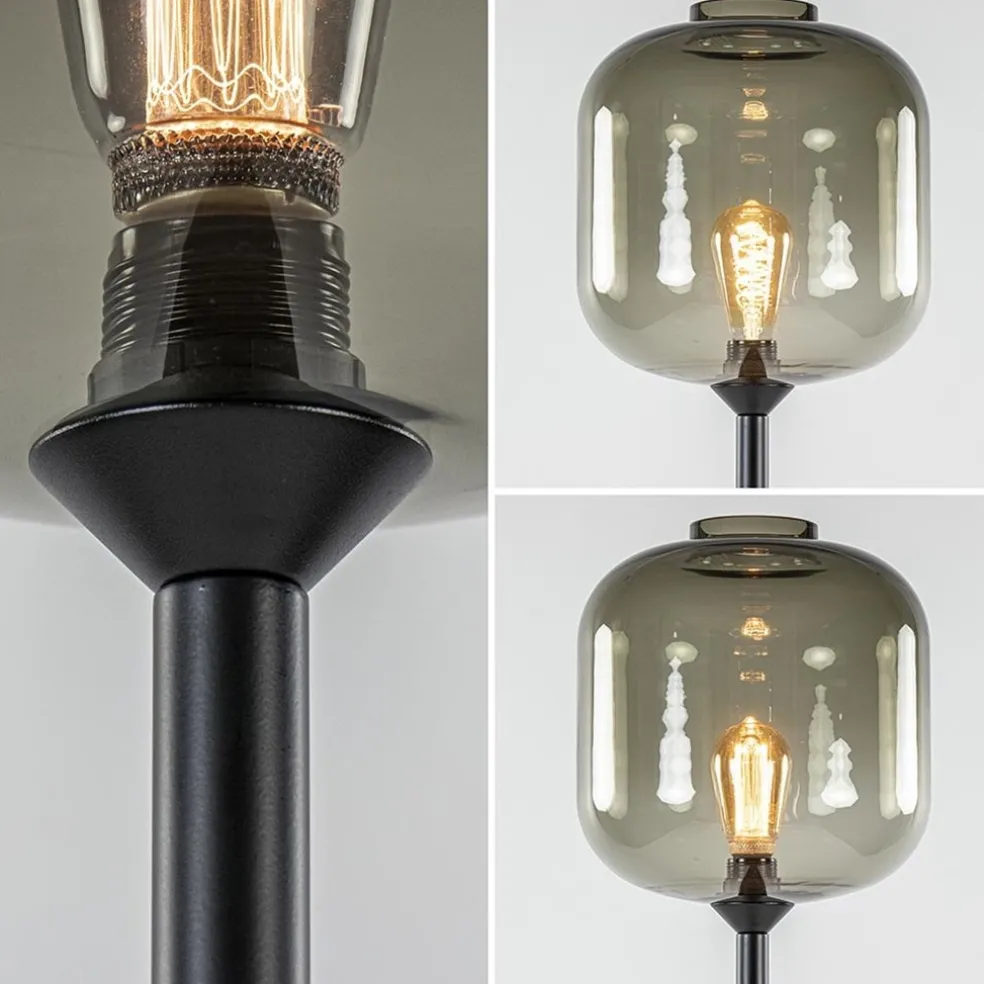 Hot Straluma Vloerlamp Lett zwart/smoke glas