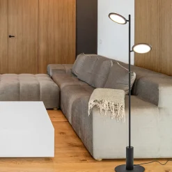 Shop Straluma Vloerlamp 2-lichts zwart inclusief 3-standen dimbaar LED