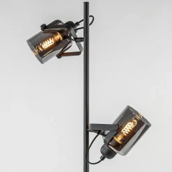 Flash Sale Straluma Vloerlamp mat zwart met titanium glazen kappen