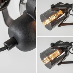 Flash Sale Straluma Vloerlamp mat zwart met titanium glazen kappen