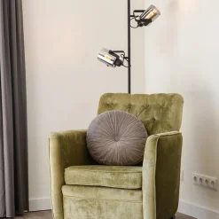 Flash Sale Straluma Vloerlamp mat zwart met titanium glazen kappen